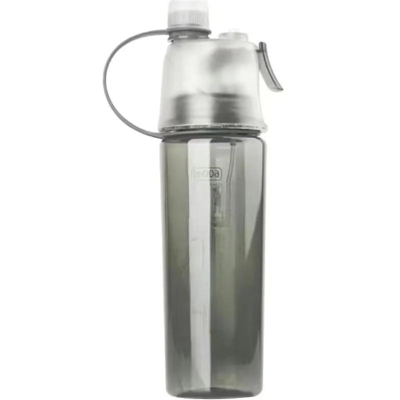 Esportes ao ar livre portáteis flip tampa garrafa bebendo, futebol estrela palha copo de água, gradiente preto cinza Messi Ronaldo Neymar, 600ml - Image 1