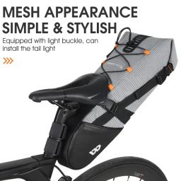 West biking saco de bicicleta à prova dwaterproof água reflexivo 10l grande capacidade sela saco ciclismo dobrável saco cauda mtb estrada saco - Image 3
