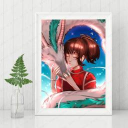 Novo 2023 pintura de diamante 5d diy anime dragão branco e menina cheia diamante mosaico arte bordado kits ponto cruz decoração da sua casa - Image 4
