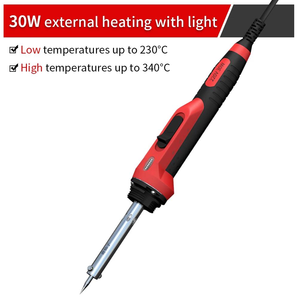Luxianzi 30/40/60w aquecimento externo kit de ferro de solda elétrica temperatura ajustável solda ponta reparação retrabalho ferramenta - Image 1