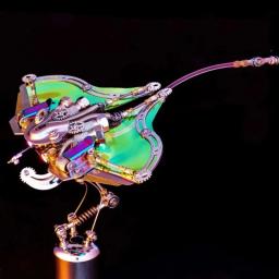 Kits de construção 3D Devil Fish para adultos e crianças, quebra-cabeças modelo metálico, Steampunk, Manta Ray mecânico, DIY Assemble Toy - Image 6