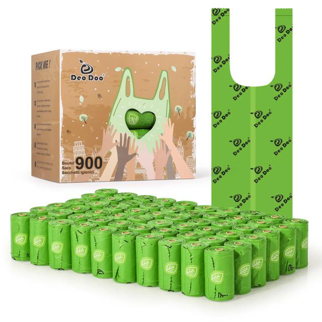 Sacos Biodegradáveis Deodoo para Gatos e Cachorros com Perfume Ecológico e à Granel