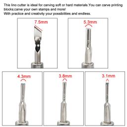 Ferramentas de Escultura em Madeira para Impressão, Corte de Blocos, Carimbo de Borracha, 5 Bits de Lâmina, Belas Artes, Escultura DIY - Image 5