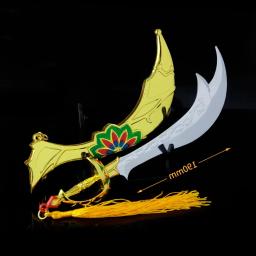 Japonês Anime Game Keychain para Meninos, Arma, Cimitarra dos Sete, Lâmina Samurai, Modelo Periférico, Brinquedos Presentes - Image 3