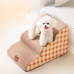 CAWAYI-KENNEL Sofá de Espuma de Memória Escadas para Pet, Anti-Slip Escadas de Cama para Pequeno Cão e Gato, Rampa Escada, Pet Supplies, 2 Passos, 3 Passos, 4 Passos - Image 1