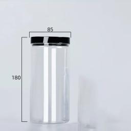 1PC Embalagem De Plástico Garrafa PET Transparente Vazio Seal Garrafas Circular Balde Armazenamento Biscuit Jar Food Grade Seal Tank Container - Image 6