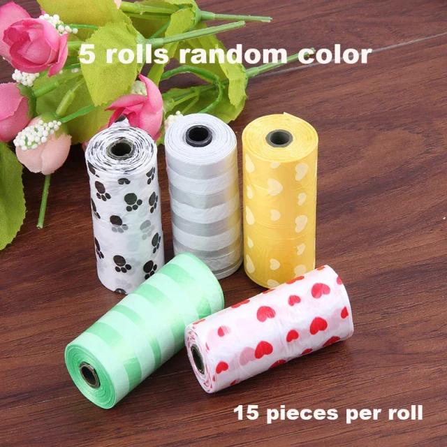 Sacos Biodegradáveis para Cocô de Cachorro com Dispenser - Conjunto com 5 Rolinhos para Facilidade e Praticidade na Limpeza de Pets