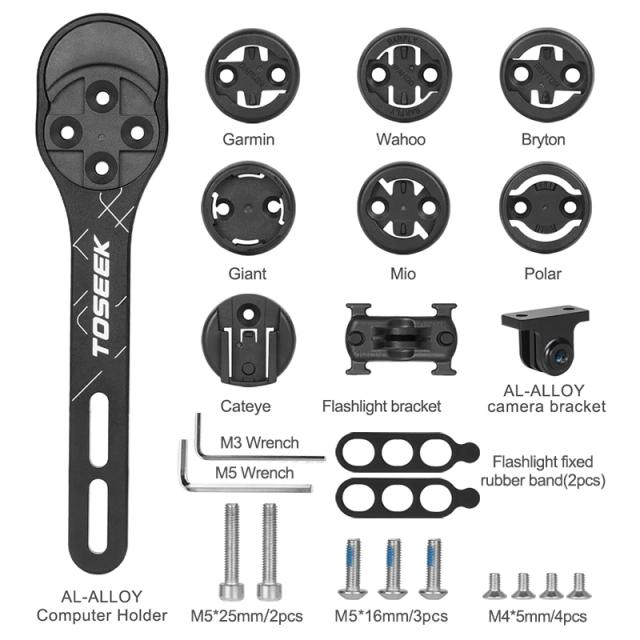 Suporte Multifuncional para Bicicleta com Cronômetro e GPS - Acessórios para Garmin, GoPro, Bryton e Wahoo
