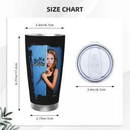 Buffy The Vampire Slayer Copo isolado com tampa, Demônio vácuo caneca térmica, Office Home e garrafa de carro, 20oz - Image 3