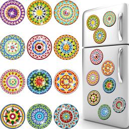 Mandala Pintura Diamante Geladeira Ímãs Adesivo, Broca completa, Geladeira para quadros brancos, carro, Mailbox Decor, 8 pcs, 12pcs - Image 3