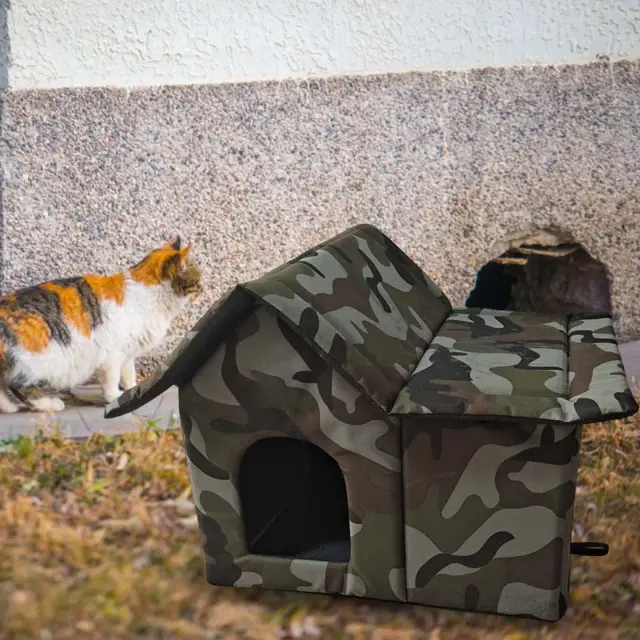 Canil Dobrável Impermeável e Resistente para Pets - Casa Quente e Confortável