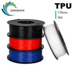 Kingroon-3D Filamento de Impressora, TPU, 1kg, 1,75mm, Macio, Flexível, Material de Impressão, Alta Resiliência, Plástico TPU, Peso Líquido - Image 1