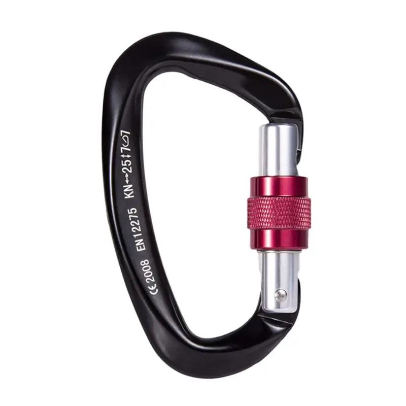 Mosquetão escalada resistente gancho forte 25kn forma d ar livre para escalada trela cão escalada rapel - Image 1