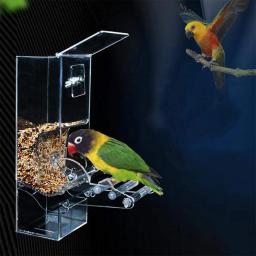 Pássaro animal de estimação pássaro alimentador automático à prova de respingo pássaro alimentador acessórios gaiola pássaro recipiente de alimentos para paraqueet canário finch - Image 3