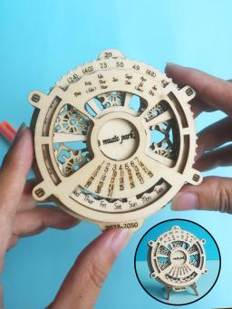 Wooden Perpetual Puzzle with Calendar, Engrenagens Mecânicas, 3D Building Set, Brain Teaser, Brinquedos de Engenharia, Model Games, 3D - Image 1