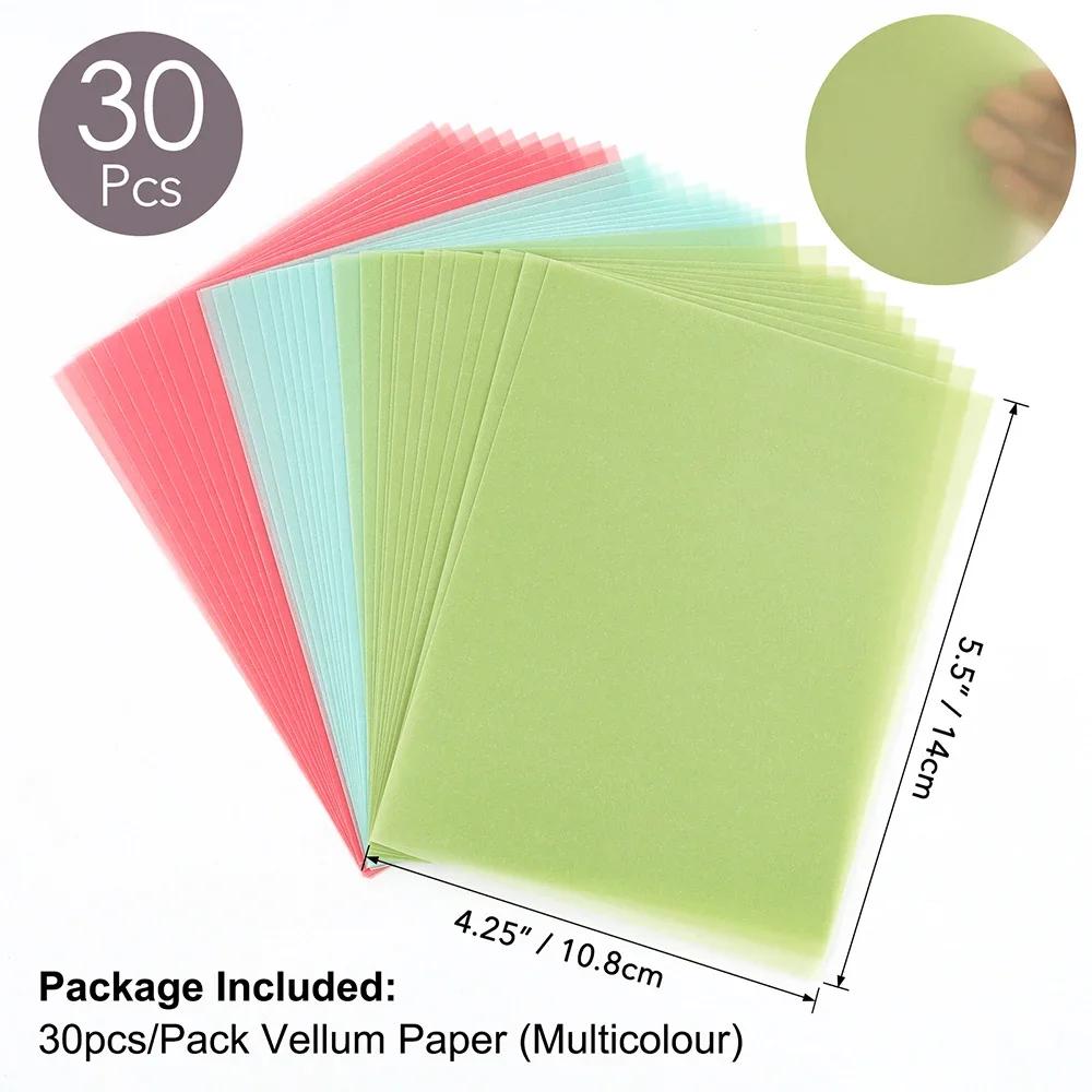 Folhas de papel de velino liso fosco colorido 4.25x5.5 polegadas resistente ao calor perolado ouro/prata papel transparente para artesanato rastreamento - Image 1