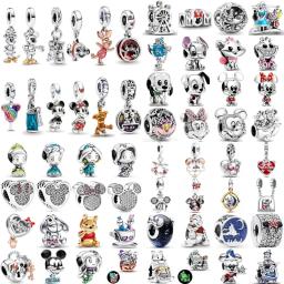 925 Banhado A Prata Esterlina Peixe Talão para Mulheres, Pingente DIY, Ajuste Encantos Originais, Pulseira, Acessórios de Jóias, Cão, Gato, Novo - Image 1