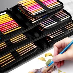 Lápis Colorido Aquarela Conjunto com Casos, Desenho Profissional Esboçando Arte Suprimentos, 48 Pcs, 72 Pcs, 120 Pcs, 200 Pcs - Image 2