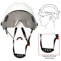 Capacete de segurança de construção ce com viseira, óculos embutidos, protetores de orelha para engenheiro, capacete de trabalho industrial ansi, proteção de cabeça - Image 3