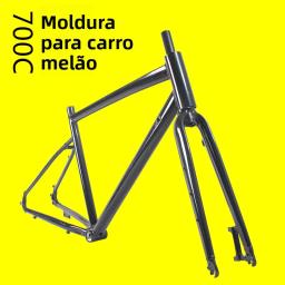Quadro de bicicleta de estrada de cascalho off-road, quadro de alumínio com cabo interno, barra plana todo-o-terr, garfo 7... - Image 2