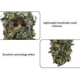 Máscara de camuflagem 3D para treinamento de caça ao ar livre, folha, paintball, pombo, madeiras, tiro, boné - Image 5