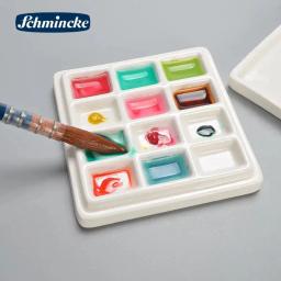 Paleta Cerâmica Retangular para Mistura de Cores, Bandeja de Pintura para Aquarela, Guache, Pintura Acrílica, Art Supplies, Paint Box, 12 Grids - Image 2