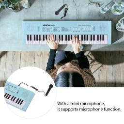 Piano Teclado Eletrônico com Microfone, Modo Dual Power, Instrumento Musical, 6 Músicas Demonstração, 61 Teclas - Image 2