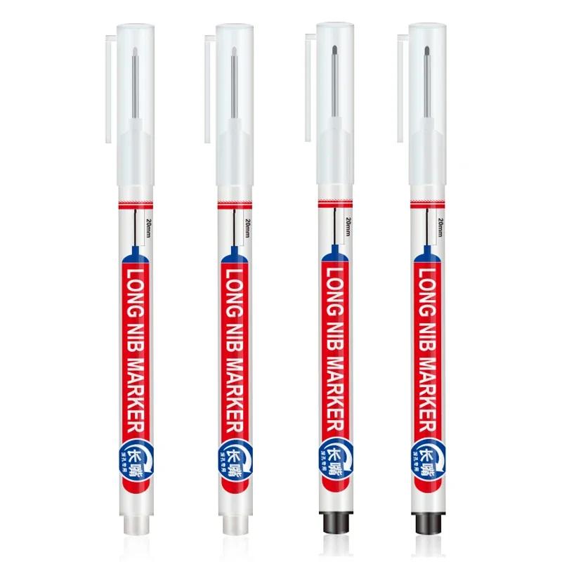 4 pçs/set 20mm buraco profundo longo nib cabeça marcadores para metal perfurador caneta à prova dwaterproof água banheiro carpintaria decoração multi-purpose - Image 1