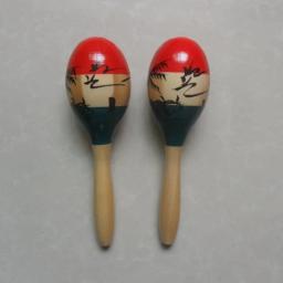 Durável de alta qualidade quente prático maracas percussão de madeira 2 pçs adulto colorido jantar mão instrumento festa - Image 3
