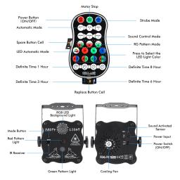 RGB Stage Disco Light com controle remoto, DJ Party Projector, festa ao ar livre, KTV, reunião familiar, Bar Strobe Light - Image 5