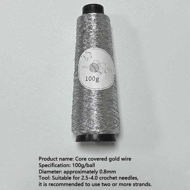Fio de Malha Glitter para Bolsas Artesanais em Dourado e Prata - Acessórios de Costura DIY 100g