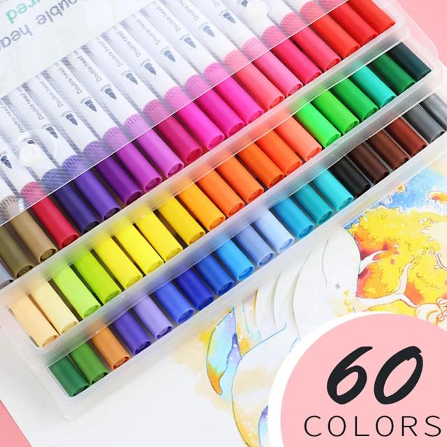 Conjunto de Marcadores Artísticos Coloridos para Esboço de Manga, Pincéis de Aquarela com Dupla Ponta, Materiais para Desenho e Papelaria, disponível em 12 a 100 Peças