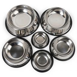 Aço inoxidável cão e gato comida tigela, Metal pata impressão alimentador, antiderrapante Pet Feeding Container, borracha Base acessórios, qualidade - Image 3