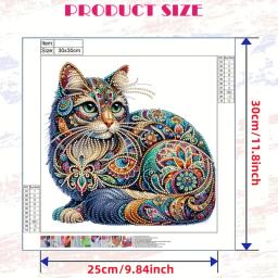 Cat Pattern Kit Pintura Diamante, DIY 5D Forma Especial, Cristal Pintura Diamante Parcial, Mosaico Fazendo Molduras Artesanato, 1Pc - Image 5