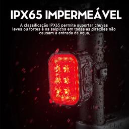 Q6 LED Bicicleta Frente Luzes Traseiras, USB Charge Farol, Ciclismo Taillight, Lanterna de bicicleta, Acessórios de bicicleta, Lâmpadas, Lâmpadas - Image 2