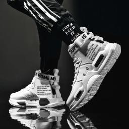 High Top Sneakers para homens, tênis, tendência de basquete, maré de elevação, tênis, frete grátis - Image 1