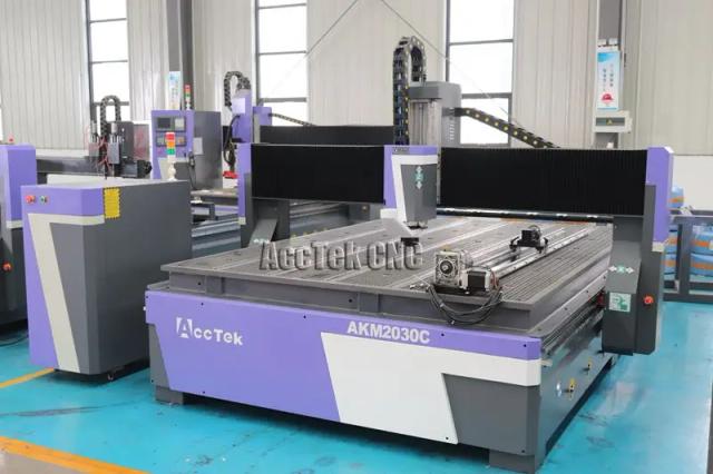 Roteador CNC AccTek 2030 4 Eixos ATC Madeira Alumínio 3D