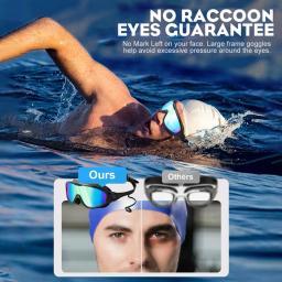 Óculos de natação profissional com nariz clipe óculos, alça ajustável, óculos para esporte aquático - Image 3