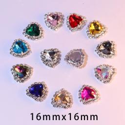 Mini Coração Cristal DIY Acessórios Da Jóia, Pingente De Strass, Decoração De Artesanato, Novo, Tamanho 16x16mm, 10Pcs - Image 1