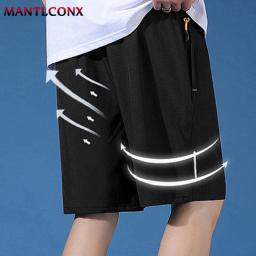 Calções casuais de secagem rápida masculina, corrida, esportes, bolsos com zíper, calças curtas, fundo de homem, preto, L-XXXL, novo, verão - Image 2