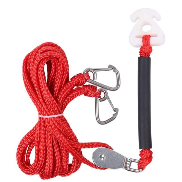 Corda de Esqui Aquático Autocentrante de 75 Pés com Cablagem para Tubulação de Barco e 4 Seções para Wakeboard