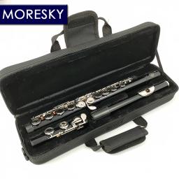 MORESKY-Flauta banhada a níquel com chave E, chaves C, 16 furos próximos, cuproníquel, preto, MFL-607 - Image 2