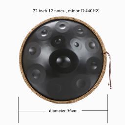 Tambor Pantam de aço para Yoga e Meditação, Hand Pan Drum, Handpan 12 Notas, 440Hz D Minor, 22 pol - Image 3