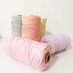 Algodão Twine Cord Corda, Monocromático, Fio Artesanal, Tecido caseiro, Embalagem de presente, Natal, Decoração do casamento, 100m/rolo - Image 3