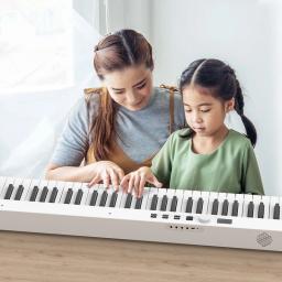 Piano Digital dobrável multifuncional para estudantes, 88 teclas, instrumento musical portátil, 128 rimas - Image 2