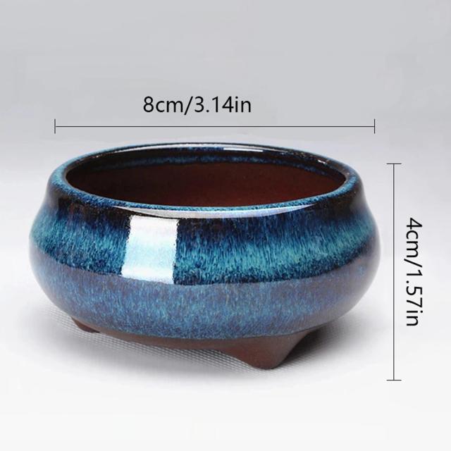 Vaso de Bonsai de Grés Azul 8x4cm