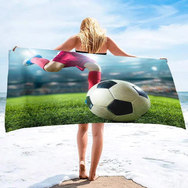 Toalha de Praia Personalizada de Futebol para Meninos - Ideal para Praia e Piscina