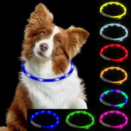 Coleira de carga luminosa noturna para animais de estimação, coleira brilhante intermitente, Dog Loss Prevention, LED USB, segurança noturna, Pet Acessórios - Image 2