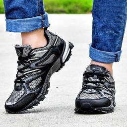 Coleção AliExpress BONA-Tênis de corrida de malha dividida de vaca, calçados esportivos masculinos, estilo clássico, renda, tênis de corrida ao ar livre, nova chegada, 34870 - Image 5