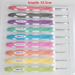 Ergonômico Crochet Hook Set, Agulha de tricô, Acessórios de costura, DIY Hand-made Tool, Sweater Needle, 9pcs por conjunto - Image 2